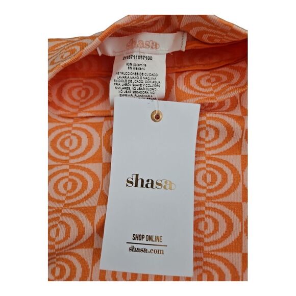 Shasa Long Sleeve Mock Neck Retro Print Crop Top One Size - Picture 4 of 5